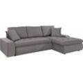 Ecksofa TRENDMANUFAKTUR "Indie II, tolle Detailverarbeitung, bequem und komfortabel im Sitz", grau, B:246cm H:86cm T:155cm, Struktur fein (100% Polyester), Luxus-Microfaser (100% Polyester), Struktur (100% Polyester), Sofas, XL und XXL, wahlweise mit Bettfunktion, L-Form