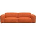 3-Sitzer FLEXLUX "Lucera Sofa, super bequem durch hochwertigen Sitzaufbau mit Kaltschaum", orange (burned orange), B:252cm H:73cm T:102cm, 85% Polyester/15%Polyamide, Sofas, modern & anschmiegsam, Designsofa