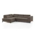 Ecksofa EXXPO - SOFA FASHION "Bocco, hochwertige Verarbeitung, toller Sitzkomfort, bequem, L-Form", grau (taupe), B:276cm H:75cm T:203cm, 100% PES, Sofas, wahlweise mit Bettfunktion u. Bettkasten, inkl. Kopfteilverstellung