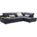 Ecksofa SET ONE BY MUSTERRING "SO 1200 inkl. Sitztiefen- & Rückenverstellung für hohen Sitzkomfort", blau (violettblau gdu 6), B:292cm H:89cm T:212cm, 100% Polyester, Sofas, wahlweise mit Bettfunktion, L-Form