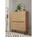 Highboard INOSIGN "Torge, Kommode, Schrank, Sideboard, Anrichte, Mehrzweckschrank", braun (eiche artisan dekor), B:107cm H:134cm T:40cm, FSC-zertifizierter Holzwerkstoff, Sideboards, abgeschrägte Füße, drei Farben, Scandi Design, 107 cm breit