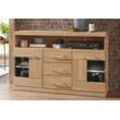 Sideboard HOME AFFAIRE "Ribe", beige (kernbuche teilmassiv), B:125cm H:80cm T:35cm, Holz teilmassiv, Sideboards, Breite 125 cm