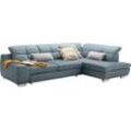 Ecksofa SET ONE BY MUSTERRING "SO 1200 inkl. Sitztiefen- & Rückenverstellung für hohen Sitzkomfort", blau (hellblau gba 6), B:292cm H:89cm T:212cm, 100% Polyester, Sofas, wahlweise mit Bettfunktion, L-Form