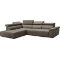 Ecksofa ALINA "Mava", grau (quarzgrau gcb 149), B:298cm H:100cm T:228cm, Kunstleder GCB (100% Polyester), Sofas, Inklusive Rückenlehnenverstellung, in unterschiedlichen Breiten