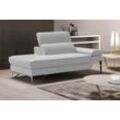 Ottomane EGOITALIANO "Princess, elegantes Designsofa mit erstklassigem Sitzkomfort", silber, B:177cm H:95cm T:108cm, Leder CAREZZA (echtes Rindsleder) ist ein Naturleder, dass die ursprünglichen Eigenschaften der Haut nicht verändert. Das Vorhandensein von verheilten Narben, Körnungsunterschiede, Falten, Adern, Unterschiede in den Farbtönen und andere Spuren, die die Natur auf diesen Fellen hinter