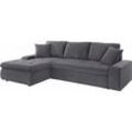 Ecksofa TRENDMANUFAKTUR "Indie II, tolle Detailverarbeitung, bequem und komfortabel im Sitz", grau (anthrazit), B:246cm H:86cm T:155cm, Struktur fein (100% Polyester), Luxus-Microfaser (100% Polyester), Struktur (100% Polyester), Sofas, XL und XXL, wahlweise mit Bettfunktion, L-Form