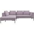 Ecksofa FLEXLUX "Loano, superbequemer Sitzkomfort durch Kaltschaum im Sitz, L-Form", lila (soft lavender), B:255cm H:86cm T:230cm, 85% Polyester/15%Polyamide, Sofas, modernes Sofa, frei im Raum stellbar, lose Kissen, hoher Fuß