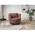 Drehsessel LEONIQUE "MAISIE, Lese-Sessel, Love Seat", rosa (altrosa), B:95cm H:77cm T:95cm, Sessel, trendige Stoffe MEGA CORD und Web-Velours, 360 Grad drehbar