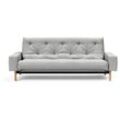 Schlafsofa INNOVATION LIVING ™ "MIMER hochwertige Schlaffunktion, aktuelles Design und extra Komfort" Sofas Gr. T: 100cm, Struktur MICRO CHECK, grau (grau 590 micro check) Taschenfederkernmatratze, Breite Liegefläche 140 cm