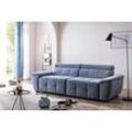 Big-Sofa EXXPO - SOFA FASHION "Exxpo MAVERICK, weicher Bezugstoff, hoher Sitzkomfort", blau (denim), B:240cm H:80cm T:107cm, Sofas, inkl. verstellbare Kopfstützen, aufwendige Detailverarbeitung