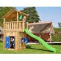 Spielturm JUNGLE GYM "Jungle Shelter Playhouse", beige (natur), Spieltürme, KinderB:176cm H:290cm T:378cm, Holz, BxTxH: 176x378x290 cm, B:176cm H:290cm T:378cm