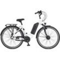 E-Bike PROPHETE "Geniesser 22.EMC.20" E-Bikes Gr. 48 cm, 28 Zoll (71,12 cm), weiß (weiß matt) Pedelec, Elektrofahrrad für Damen u. Herren, Cityrad