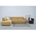 Ecksofa ANDAS "Linkka" Sofas Gr. B/H/T: 282cm x 75cm x 223cm, Chenille, Ottomane links, gelb (mustard) L-Form, in einem weichen Chenille-Stoff, mit Wellenunterfederung