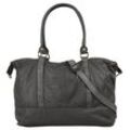 Reisetasche SAMANTHA LOOK, Gr. B/H/T: 42cm x 30cm x 15cm onesize, grau, Leder, unifarben, leicht glänzend, Taschen, echt Leder, Made in Italy