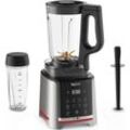 TEFAL Standmixer "BL91HD Infiny Mix+ Highspeed", schwarz (edelstahl, schwarz), B:20cm H:45cm T:22,5cm, Zerkleinerer, 5 automatische Programme, Klingen mit Titanbeschichtung