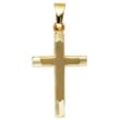 Kreuz-Anhänger JOBO "Anhänger Kreuz", gold (gelbgold 333), Schmuckanhänger, Damen, Gelbgold 333, 333 Gold