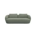 3-Sitzer FLEXLUX "Torino, rund, Couch, Dreisitzer", grün (olive), B:217cm H:85cm T:102cm, 100% Polyester, Sofas, Modernes, organisches Sofa-Design, Kaltschaum, Wellenunterfederung