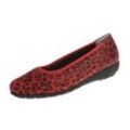 Ballerina NATURAL FEET "Jasmin", Damen, Gr. 39, rot (rot, schwarz), Leder, casual, Schuhe, mit Leopardenprint