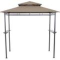 Grillpavillon SIENA GARDEN "BBQ", grau (taupe), B/T: 127cm x 244cm, Pavillons, 244x127 cm