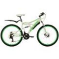 Mountainbike KS CYCLING "Bliss" Fahrräder Gr. 47 cm, 26 Zoll (66,04 cm), grün (weiß, grün) für Damen und Herren, Kettenschaltung