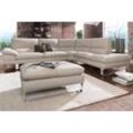 Ecksofa CALIA ITALIA "Dave, italienisches Designsofa mit erstklassigem Sitzkomfort, L-Form", grau (fango), B:297cm H:87cm T:97cm, NaturLeder Sorrento, Leder Bull, Sofas, mit tollen Lederbezügen