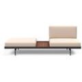 Relaxliege INNOVATION LIVING ™ "Puri Designcouch, innovativ und elegant, Solitärmöbel, Daybed", beige (natur 584, argus), Struktur ARGUS, WALNUSS TISCH, 100% recyceltes Polyester, Sofas, Daybed mit integrierter Holzablage, hoher Sitz- und Liegekomfort