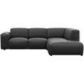 Ecksofa FLEXLUX "Lucera, super Sitzkomfort durch Kaltschaum im Sitz, L-Form", schwarz (deep schwarz), B:256cm H:73cm T:231cm, 100% Echteder, Sofas, modern & anschmiegsam, Designsofa, modernes skandinavisches Design