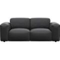 2-Sitzer FLEXLUX "Lucera Sofa, super bequem durch hochwertigen Sitzaufbau mit Kaltschaum", schwarz (deep schwarz), B:187cm H:73cm T:102cm, 100% Echteder, Sofas, Designsofa, modern & anschmiegsam