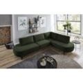 Ecksofa ATLANTIC HOME COLLECTION "Ronny L-Form", grün, B:280cm H:82cm T:200cm, Sofas, mit Wellenunterfederung, rechts/links montierbar