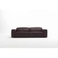 2,5-Sitzer EGOITALIANO "Beverly, Designsofa mit erstklassigem Sitzkomfort und tollen Details", braun (dunkelbraun), B:242cm H:95cm T:109cm, Leder CAREZZA (echtes Rindsleder) ist ein Naturleder, dass die ursprünglichen Eigenschaften der Haut nicht verändert. Das Vorhandensein von verheilten Narben, Körnungsunterschiede, Falten, Adern, Unterschiede in den Farbtönen und andere Spuren, die die Natur a