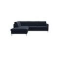 Ecksofa FLEXLUX "Fiore, L-Form, super bequem durch Kaltschaum im Sitz", blau (royal blau), B:234cm H:85cm T:225cm, 100% Polyester, Sofas, schmale Armlehnen, Füße Alu/Eiche, B/T 234/225 cm