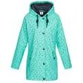 Regenjacke DEPROC ACTIVE "Friesennerz HALIFAX ANCHOR WOMEN", Damen, Gr. 36 (S), blau (türkis), Obermaterial: 100% Polyurethan; Futter: 100% Polyester, casual, Langarm mit Druckknopf, Jacken, auch in Großen Größen erhältlich