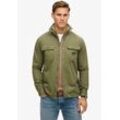 Langarmhemd SUPERDRY "Organic Cotton Canvas Workwear Overshirt" Gr. L, N-Gr, grün (chive green) Herren Hemden