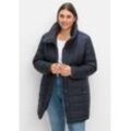 Steppjacke SHEEGO "Große Größen", Damen, Gr. 44, blau (tiefblau), Obermaterial: 100% Polyamid;Futter: 100% Polyester;Taschenfutter: 100% Polyester;Wattierung: 100% Polyester, unifarben, feminin, figurumspielend lang, Langarm, Jacken, mit hohem Stehkragen, wasserabweisend