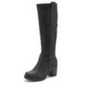 Weitschaftstiefel LASCANA Gr. 37, XL-Schaft, schwarz, Damen, Obermaterial: 100% Lederimitat. Futter: 100% Textilmaterial. Decksohle: 100% Textilmaterial. Laufsohle: 100% Synthetik, unifarben, Schuhe Reißverschlussstiefel, Stiefel, Stiefelette, langer Stiefel, Blockabsatz, Cowboy Stil VEGAN