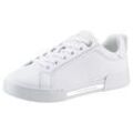 Plateausneaker TOMMY HILFIGER "CHIQUE COURT SNEAKER" Gr. 38, weiß, Damen, Leder, Schuhe, mit Detail im Plateau, Freizeitschuh, Halbschuh, Schnürschuh