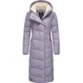 Wintermantel RAGWEAR "Pavla Long" Gr. M (38), lila (lavender) Damen Mäntel extralanger Winterparka mit Teddyfutter und Kapuze