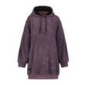 Kapuzensweatshirt ICEPEAK "D OVERSIZE HOODIE ACERRAT", Damen, Gr. M, lila (violet), Fleece, Obermaterial: 100% Polyester, unifarben, sportlich, hoch geschlossener Ausschnitt, Langarm weit angesetztes Bündchen, Sweatshirts