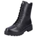 Schnürstiefelette REMONTE Gr. 38, schwarz Damen, Schuhe Blockabsatz, Schnürboots, Chunky Boots mit Kontrast-Rahmennaht