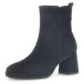 Stiefelette GABOR, Damen, Gr. 38,5, schwarz, Ziegenveloursleder, unifarben, modisch, Schuhe, Blockabsatz, Ankleboots mit praktischem Innenreißverschluss