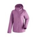 Outdoorjacke MAIER SPORTS "Metor Therm Rec W", Damen, Gr. 46, lila (purpurviolett), 100% Polyester (recycled), Rundhals, Jacken, Damen Wanderjacke, atmungsaktiv und wasserdicht, wattierte Regenjacke mit Kapuze