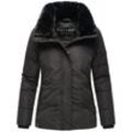 Winterjacke NAVAHOO "Frostii XIV", Damen, Gr. L (40), schwarz, Obermaterial: 100% Polyester (recycelt), Futter: 100% Polyester, Wattierung: 100% Polyester (recycelt), Ärmelfutter: 100% Polyester (recycelt), modisch, gerade hüftbedeckend, hoch geschlossener Ausschnitt, Langarm eng Rippstrickbündchen, Jacken, modische Damen Winter Steppjacke mit Kunstfellkragen