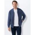 Strickjacke MARCO DONATI, Herren, Gr. 48, blau (jeansblau, meliert), 100% Baumwolle, meliert, Langarm, Strickjacken