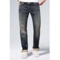 Comfort-fit-Jeans CAMP DAVID Gr. 30, Länge blau, Herren, Material: 98% Baumwolle, 2% Elasthan, Jeans Münztasche mit Ziernaht