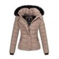 Steppjacke NAVAHOO "Chloe" Gr. L, grau (taupe grey) Damen Jacken hochwertige Winterjacke mit abnehmbarer Kapuze