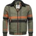 Outdoorjacke RAGWEAR "Sivval Check" Gr. S (48), grün (olivgrün) Herren Jacken Warme Übergangsjacke mit kuscheligem Kragen