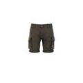 Shorts ALPHA INDUSTRIES "Alpha Industries Men - Shorts Crew Short Patch" Gr. 36, Normalgrößen, grau (grauschwarz), Herren, Obermaterial: 98% Baumwolle, 2% Elastan, Futter: 100% Baumwolle, Hosen