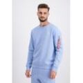 Sweater ALPHA INDUSTRIES "Alpha Industries Men - Sweatshirts Unisex EMB Sweater" Gr. XS, blau (light blue) Herren Sweatshirts