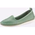 Slipper HEINE, Damen, Gr. 37, grün (mint), Leder, Glattleder, sportlich, Schuhe