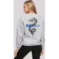 Sweatshirt F4NT4STIC "Dragon", Damen, Gr. XS, grau (erdgrau), Obermaterial: 65% Baumwolle, 35% Polyester, casual, oversize, Rundhals, Langarm ohne Bündchen, Sweatshirts, Print